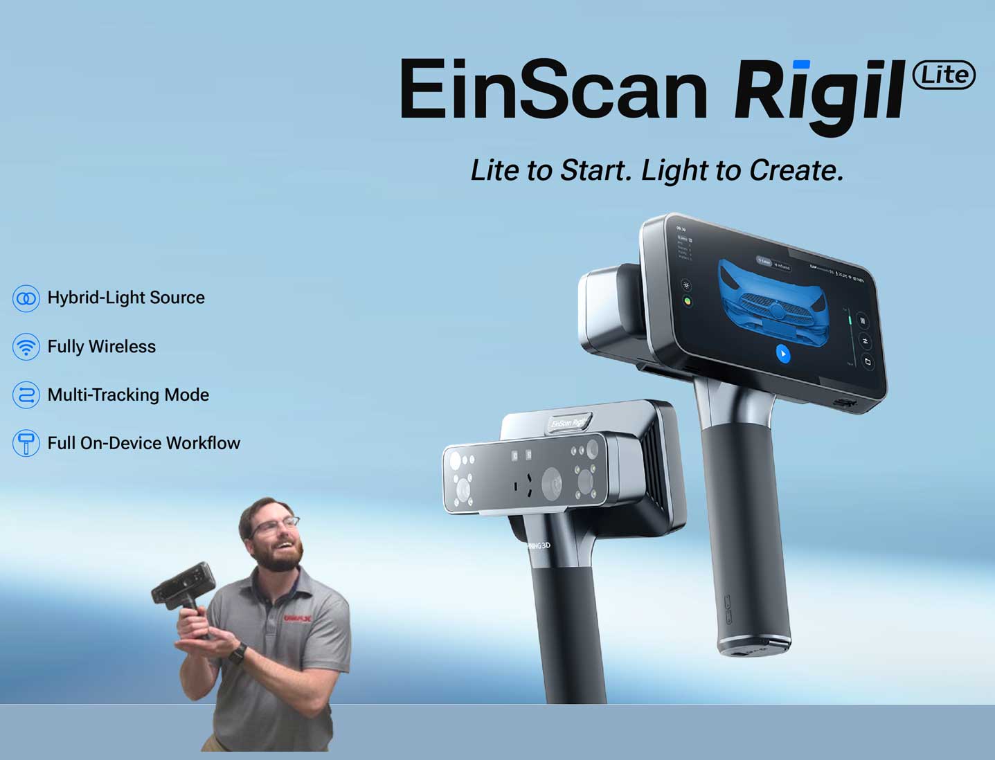 EinScan Rigil Lite All-In-One Wireless 3D Scanner