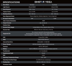 Einstar VEGA Wireless 3D Scanner